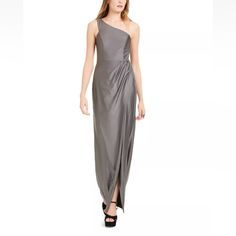 New With Tag City Studio One Shoulder Sleeveless Asymmetrical Neckline Maxi Evening Dress Color: Gray Available In Size: 11 (Junior) Asymmetrical Neckline Sheath Sleeveless One Shoulder Zipper Closure Evening Care Instructions: Dry Clean Only Manufacturer: City Studio Mpn: 7881dg2atp Manufacturer Color: Gray P5-4 9-4 1 Grey Satin Dress, Asymmetrical Neckline Dress, City Triangles Dress, One Shoulder Gown, Asymmetrical Neckline, White Halter Maxi Dress, Women's Evening Dresses, Maxi Dress Evening, Studio City