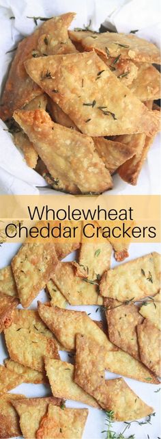 wholewheat cheddar crackers with herbs on top and in the middle