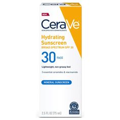 CeraVe Zinc Oxide Hydrating Mineral Sunscreen SPF 30 - x2 - 2.5oz Exp 2024+. The boxes aren’t perfect Lotion With Spf, Sunscreen Spf 50, Zinc Oxide, Sunscreen Lotion, Face Lotion, Titanium Dioxide, Face Hydration, Mineral Sunscreen, Broad Spectrum Sunscreen