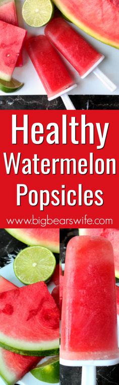 healthy watermelon popsicles with limes on top