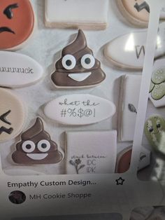 an advertisement for cookies with empathty custom designs