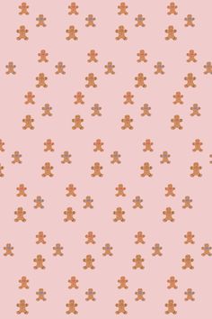 a pink background with brown teddy bears on it