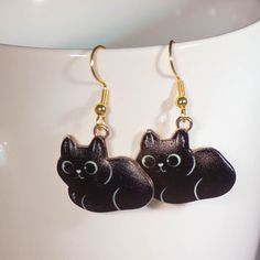 Loafing Kitty Earrings Dangle Hanging Cat Earrings Gift for - Etsy Cat Charm, Hanging Earrings, Cat Earrings, Earrings Drop, Cat Owners, Earrings Dangle, Charm Earrings, Cat Gifts, Earring Gifts