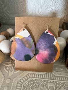 These pastel watercolor earrings are sure to brighten anyone's day! Watercolor Earrings, Watercolor Jewelry, Pastel Watercolor, Wooden Earrings, Labour Day, Jewelry Earrings Dangle, Etsy Earrings, Dangle Drop Earrings, Dangle Earrings