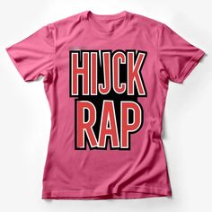 Bold Red and Black HJCK RAP Graphic T-Shirt, Unisex Hip Hop Shirt, Street Style Tee Female T-Shirt Custom graphic T-Shirt.Customize your color Red Hip Hop T-shirt With Short Sleeves, Hip Hop Pink Top With Graphic Print, Hip Hop Style Pink Top With Graphic Print, Hip-hop Style Pink Graphic Print Top, Hip Hop Crew Neck Shirt With Text Print, Pink Hip Hop T-shirt With Letter Print, Hip Hop Pink Tops With Screen Print, Hip Hop Style Pink Tops With Screen Print, Pink Hip Hop Top With Screen Print