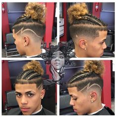 See this Instagram photo by @barbershopconnect • 2,873 likes Braided Man Bun, Man Buns, Flat Top Haircut, Mens Braids, Mens Braids Hairstyles, Men Hair