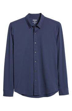 Great for going out or to the office, this button-up shirt is made from an ultracomfortable stretch material and is cut in a modern slim fit. 28" length; 42" chest (size Medium) Front button closure Button-down collar Long sleeves with button cuffs 86% polyamide, 14% elastane Machine wash, tumble dry Imported Versatile Button-up Shirt For Business Casual, Versatile Business Casual Shirt With Button Closure, Versatile Shirt For Business Casual, Casual Shirt With 4-way Stretch For Workwear, Casual 4-way Stretch Shirt For Work, Stretch Business Casual Shirt, Versatile Collared Business Casual Shirt, Versatile Collared Shirt For Business Casual, Modern Business Casual Shirt With Button Closure