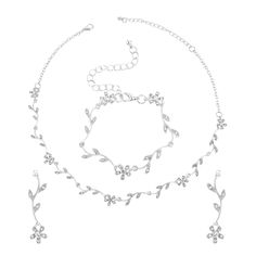 PRICES MAY VARY. High-Quality Materials: Our wedding jewellery set is made of alloy. The necklace, earrings, and bracelet are adorned with dazzling crystals that catch the light from every angle, creating a mesmerizing sparkle. The silver tone adds a touch of luxury Necklace Length : 41cm/16.14 inch+7cm/2.75 inch extender chain. Bracelet length: 15cm+2.95in extender chain, ,you can adjust the length of necklace freely by yourself. Dangle Earrings Size : 4cm/1.75inch. Lightweight And Comfortable Wedding Jewellery Set, Prom Jewelry Sets, Rhinestone Jewelry Set, Bridal Jewelry Set, Rhinestone Choker Necklace, Crystal Jewelry Sets, Bracelet Wedding, Daily Jewelry, Prom Jewelry