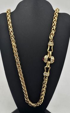 Check out Nolan Miller Necklace Gold Tone Rhinestone Crystal Chain  34" Rare, the latest item I added on eBay! #eBay #eBaySeller Long Metal Chain Necklace With Jewels, Long Metal Necklace With Jewels, Long Jewel Metal Chain Necklace, Long Jeweled Metal Chain Necklace, Vintage Metal Rhinestone Necklace With Chain, Vintage Rhinestone Necklace With Metal Chain, Elegant Rhinestone Chain Link Necklace With Adjustable Chain, Elegant Rhinestone Necklace With Adjustable Chain Link, Elegant Rhinestone Necklace With Adjustable Chain