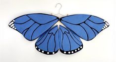 blue monarch butterfly costume for children Diy Butterfly Costume, Blue Monarch Butterfly, Monarch Butterfly Costume, Jack Be Nimble, Costume Wings, Fairy Tea Parties, Whimsical Dress, Heirloom Dresses