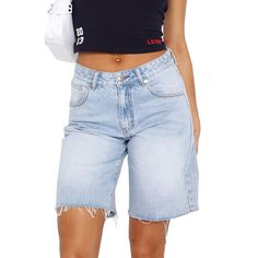 PRICES MAY VARY. Material: Womens bermuda jean shorts are made of 100% Polyester. wide leg jean shorts; baggy jean shorts; vintage jean shorts for women; y2k jean shorts lightweight, breathable, skin-friendly Design: Denim bermuda shorts for women are designed with straight wide leg and zipper closure, long denim shorts for women; wide leg bermuda shorts for women; baggy jean shorts women; y2k jorts, baggy denim shorts women Size: S/ M/ L / XL. Y2k jean shorts perfect match with blouse; t-shirts Jean Jorts, Streetwear Bottoms, Summer Jorts, Baggy Jean Shorts, Baggy Jeans For Women, Shorts Y2k, Long Jean Shorts, Long Denim Shorts, Y2k Baggy