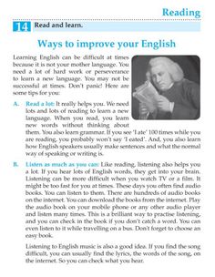 an article about how to improve your english writing skills with the help of reading and listening