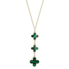 Fill your look with extra luck thanks to this LUMINOR GOLD 14k Gold Malachite Clover Pendant Necklace. Click on this JEWELRY & WATCHES GUIDE to learn about fit, styles, materials and more! Fill your look with extra luck thanks to this LUMINOR GOLD 14k Gold Malachite Clover Pendant Necklace. Click on this JEWELRY & WATCHES GUIDE to learn about fit, styles, materials and more! FEATURES Pendant dimensions: 0.35 in. x 1.1 in. Chain length: 18 in. Chain type: cable Clasp: lobster-claw Nickel free Met Luxury Green Malachite Necklace, Luxury Green 14k Gold Necklaces, Luxury Green 14k Gold Necklace, Elegant Yellow Gold Malachite Necklace, Green 14k Gold Necklace With Polished Finish, 14k Gold Green Necklace With Polished Finish, Clover Pendant, Chain Lengths, Lobster Claw