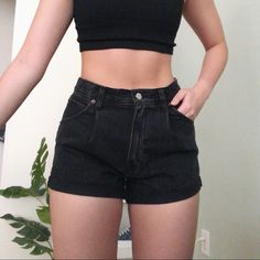 These Shorts Have A Very Unique Structured! They’re Slightly Puffy In The Front So It’s Not Too Tight And Really Comfortable Size: 26 Perfect Condition! Never Worn! Length: ~12in Waist: 28in Model Is 5’6 And 130lbs For Reference! If You’re In The Temple Terrace/Tampa/Usf Area, We Can Schedule A Pickup To Save Shipping Cost! Bundles = Discounts!! Feel Free To Message Me If You Have Any Questions :) Also, Free Stickers For Each Order High-waisted Shorts With Pockets In Washed Black, Washed Black Cotton Jean Shorts, Mid-rise Washed Black Shorts With Pockets, Mid-rise Black Cotton Jean Shorts, Black Denim Bottoms With Built-in Shorts, Abercrombie And Fitch Shorts, High Rise Denim Shorts, High Rise Denim, Shorts Black