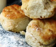 some biscuits are piled on top of each other