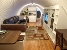 a living room and dining area in a small space