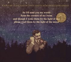 an image of a man holding a flower in front of the moon and stars above him