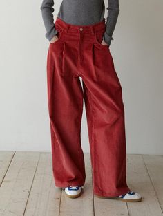 Composition : See detailsCountry of Origin : China Red Corduroy Bottoms With Pockets, Red Corduroy Casual Pants, Casual Red Corduroy Pants, Red High-waist Corduroy Bottoms, Red Straight Leg Corduroy Bottoms, Red Wide Leg Corduroy Pants, Red Relaxed Fit Bottoms For Fall, High Waist Red Corduroy Pants, Red Corduroy Bottoms For Fall