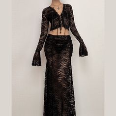 Please refer to our sizing chart for a guideline when choosing a size. 5 business days order processing time. 90% polyester 10% spandex Fitted Lace Maxi Skirt For Party, Party Lace Fitted Maxi Skirt, Long Sleeve Sets With Lace Trim For Party, Long Sleeve Party Set With Lace Trim, Party Sets With Long Sleeve And Lace Trim, Fitted Party Maxi Skirt With Lace Trim, Elegant Lace Sets For Night Out, Elegant Lace Maxi Skirt For Evening, Elegant Evening Lace Maxi Skirt