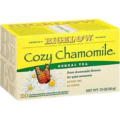 a box of cozy chamomile tea