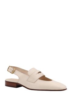 Leather Slingback Loafer White Loafers, Tods Shoes, Timeless Wardrobe Staples, Metal Detail, Sneaker Wedge, Italian Luxury, High End Fashion, Classic Leather, Back Strap