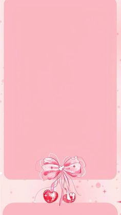 a pink valentine's day card with hearts and bows