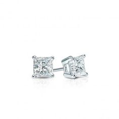 Stunning princess cut diamond stud earrings from DiamondStuds.com #whitegold #diamondearrings #princess #jewels #jewelry #earrings #diamonds #diamond Princess Cut Diamond Earrings, Princess Cut Earrings, Princess Cut Stud Earrings, Black Diamond Pendant, Earrings Diamonds, Black Diamond Studs, Halo Diamond Earrings, Solitaire Diamond Pendant, Gold Diamond Earrings Studs