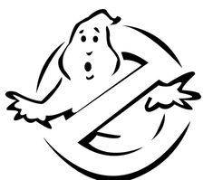 the ghostbus logo is shown in black and white, with an arrow pointing to it