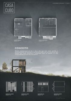 an image of some type of house with different plans and sections on the front side