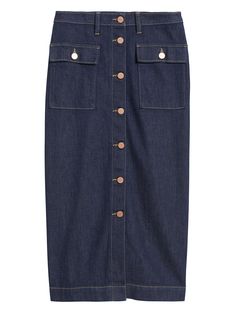 Denim Utility Midi Skirt | Banana Republic Button Up Midi Skirt, Fashion Necessities, Capsule Wardrobe Pieces, Wardrobe Pieces, Fashion Capsule, Empower Women, Summer Clothes, Capsule Wardrobe, Women Empowerment