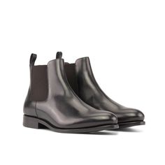 Year after year, Chelsea boots remain one of the most sought-after styles for men. Chelseas can be used in formal attire and casual wear alike, providing a sleek, polished look. This slip-on boot has been a classic for years. The Details: Materials: black box calf Sole: black Goodyear welt leather sole Last: Zurigo - Rounded toe for fraditional English Look What is Fast Lane? Fast lane is our new experimental 7 day made to order collection, an ambitious never been heard of before collection of s Luxury Chelsea Boots With Rubber Sole For Business, Formal Goodyear Welted Chelsea Boots In Calf Leather, Leather Sole Chelsea Ankle Boots For Business, Business Chelsea Ankle Boots With Leather Sole, Formal Chelsea Boots With Rubber Sole And Calf Leather, Formal Chelsea Boots In Calf Leather With Plain Toe, Elegant Goodyear Welted Chelsea Boots For Business, Calf Leather Chelsea Boots With Plain Toe For Business, Business Chelsea Boots In Calf Leather With Moc Toe