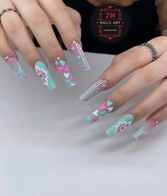 Cow Nails, Diy Acrylic Nails, Nails Design With Rhinestones, Cute Acrylic Nail Designs, Dope Nail Designs, Nail Candy, Coffin Shape Nails, Beautiful Nail Designs, Nail Art Hacks