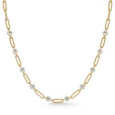 Phoebe Chain Necklace – Jade Trau Classic Diamond Jewelry, Heart Shaped Diamond, Diamond Chain, Station Necklace, Victorian Jewelry, Solitaire Pendant, Emerald Cut Diamonds, Gold Chain Necklace, Rose Gold Necklace