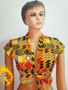 A beautiful African crop top sewn with love.It is fully lined with a back zipper Its made of 100% African cotton print.Other fabric options are available. Please note that measurements in the size guide are general US measurements.  I would be please if you send me your measurement of the following. Shoulder to shoulder Bust (Around the bust under the arm) Waist Hips (Around the widest part of your hip) Length (From your shoulder to how long you want the dress) The hue of the fabric might look s Fitted Multicolor Dress With Kimono Sleeves, Multicolor Fitted Dress With Kimono Sleeves, African Midi Dress, African Jacket, African Print Jacket, African Tops For Women, Dress African Print, Ankara Jackets, African Tops