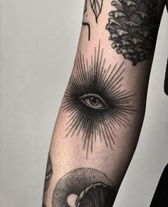 an all seeing and eye tattoo on the arm