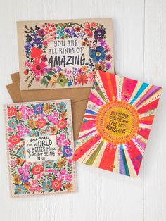 Amazing Set of 3 Greeting Cards-view 1 Inside Of Greeting Cards, Greeting Card Words, Generic Greeting Cards, Trending Greeting Cards, Greeting Cards Ideas Creative, Collage Birthday Cards, Illustrated Greeting Cards, You Got This Card, Painted Greeting Cards