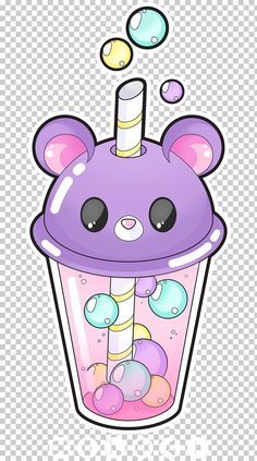 a cartoon bear in a cup with a unicorn horn