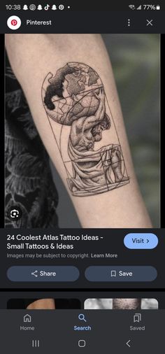 the tattoo design is being displayed on an iphone