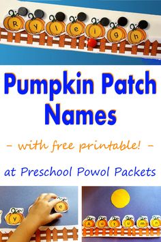 pumpkin patch names with free printable at preschool powol packets