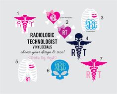 radiology technician vinyl decals and stickers are available for all types of medical related items