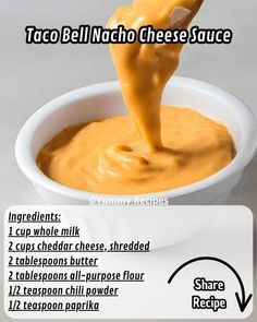 How To Make Nacho Cheese, Taco Bell Cheese Sauce, Nachos Cheese Sauce, Cheese Sauce For Nachos, Homemade Taco Bell, Taco Bell Nacho Cheese, Party Mints, Dipping Sauce Recipes, Nacho Cheese Sauce