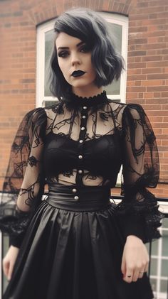 Goth Easter Outfits, Metal Core Outfit, Romantic Goth Style, Goth Spring Outfits, Witchy Outfit Ideas, Glam Goth Fashion, Worst Outfits, Vintage Halloween Costumes, Gothic Cottagecore