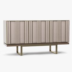 the sideboard is made out of metal and fabric