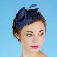 Inspired by the glamour of the twenties combined with the drama of the ocean, Burgh is a sculptural cocktail headpiece. This piece can be made in a variety of colours so please get in touch with your bespoke enquiry. Made to sit on the right hand side (unless requested otherwise) on a comfortable hand made hair band in your hair colour. You can also ask about BESPOKE COLOUR options and use my FREE COLOUR SAMPLE SERVICE to check the colour against your outfit. For example you can order 1 bespoke Art Deco Cocktail, Navy Art, Ginger Rogers, Cocktail Hat, Elegant Art, Fascinator Hats, Art Deco Era, The Drama, How To Make Hair