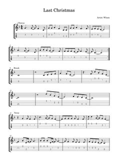 Last Christmas (Wham!) - Easy Ukulele Fingerpicking Tab Easy Ukulele Songs Tab, Easy Tab Guitar Songs, Christmas Songs Guitar Tab, Last Christmas Guitar Chords, Last Christmas Guitar Tab, Song Tabs Guitar, Ukelele Fingerstyle Songs, Guitar Sheet Music Tab, Notes For Guitar