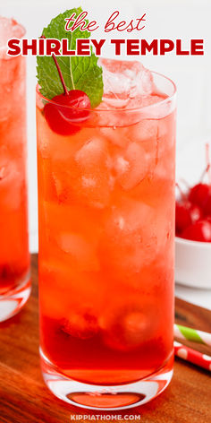 glass filled with a shirley temple drink on a board Healthy Shirley Temple, Homemade Shirley Temple, Christmas Shirley Temple, Shirley Temple Punch Recipes, How To Make Shirley Temples, Christmas Shirley Temple Drink, Shirley Temple Drink Recipe, How To Make A Shirley Temple, Sherly Temple Drink Recipe