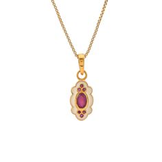 Ruby 14K Gold Vermeil Over Sterling Silver Art Deco Enameled Pendant 925 Silver = 1.80 gm. Ruby = 1.50 ct. Ruby is the birthstone for July and is a symbol of energy, power and love. The beautiful Pendant measures to be 1.00 inches long including bale and 0.45 inches wide at its maximum points. The Pendant have been made by a team of highly trained and skilled artisans. 14K Gold Vermeil Over 925 Sterling Silver Chain can be provided at additional cost of US $ 25.00 What is Vermeil 14K Gold? It is a thick layer of 14K Gold plating on 925 Sterling Silver. If for any reason you are not completely satisfied, you may return, exchange, replace, or credit your purchase within 15 days from delivery. Wholesale Enquiries? Contact us & we will get in touch with you!