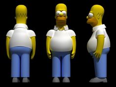 the simpsons characters are standing in different poses