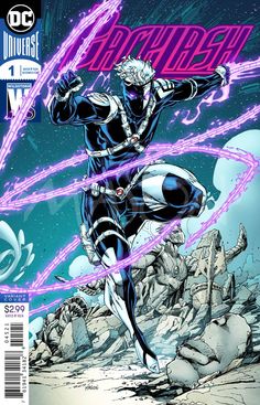 an image of a comic character in the air with lightning coming out of his chest