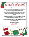 an official warning card for the holiday season is shown in red and green, with christmas decorations on it